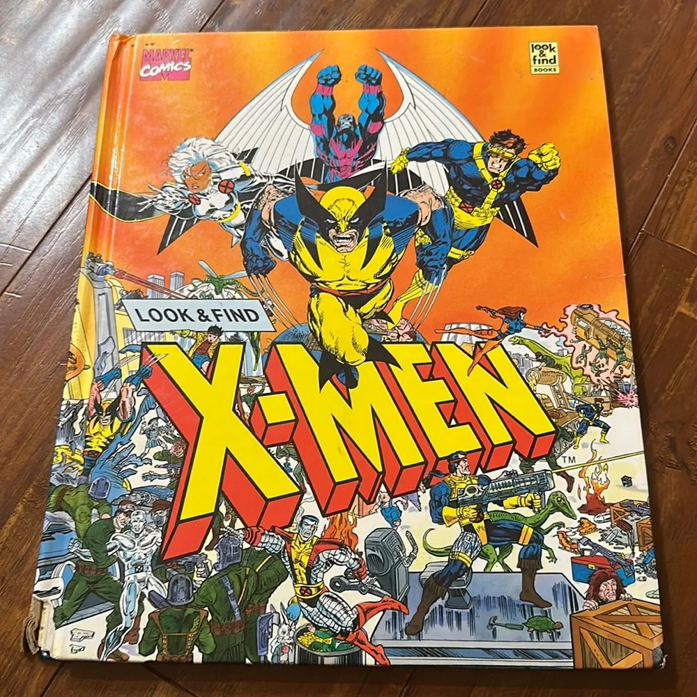 1992 Marvel X-Men Look and Find Hardcover 1st Printing Vintage Comic Book
